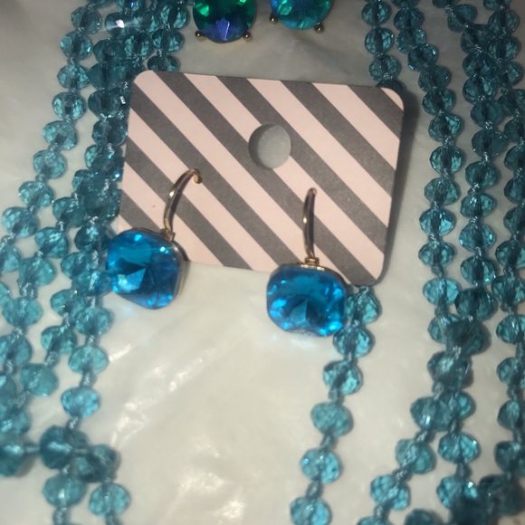 Gorgeous Blue Earrings and Necklace Set - Picture 3 of 4
